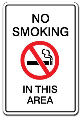 Sign that reads No smoking in this area